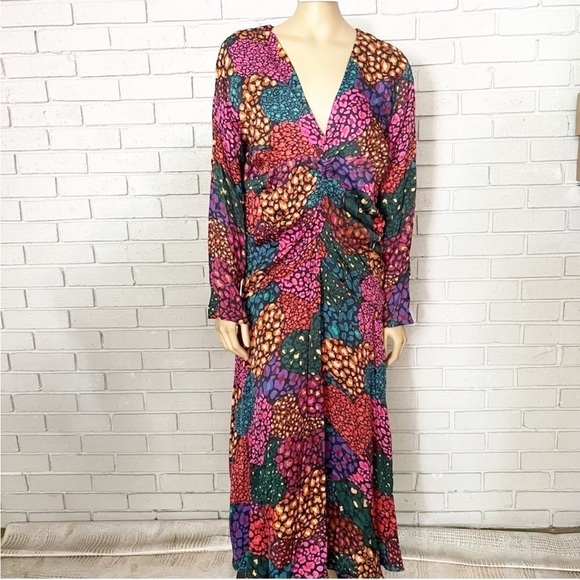 Farm Rio Women’s Rainbow Hearts Size XL Viscose Midi Dress - Picture 1 of 5